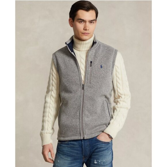 Polo Ralph Lauren Brushed Fleece Vest 2XLT Grey Performance XXL - Picture 1 of 12